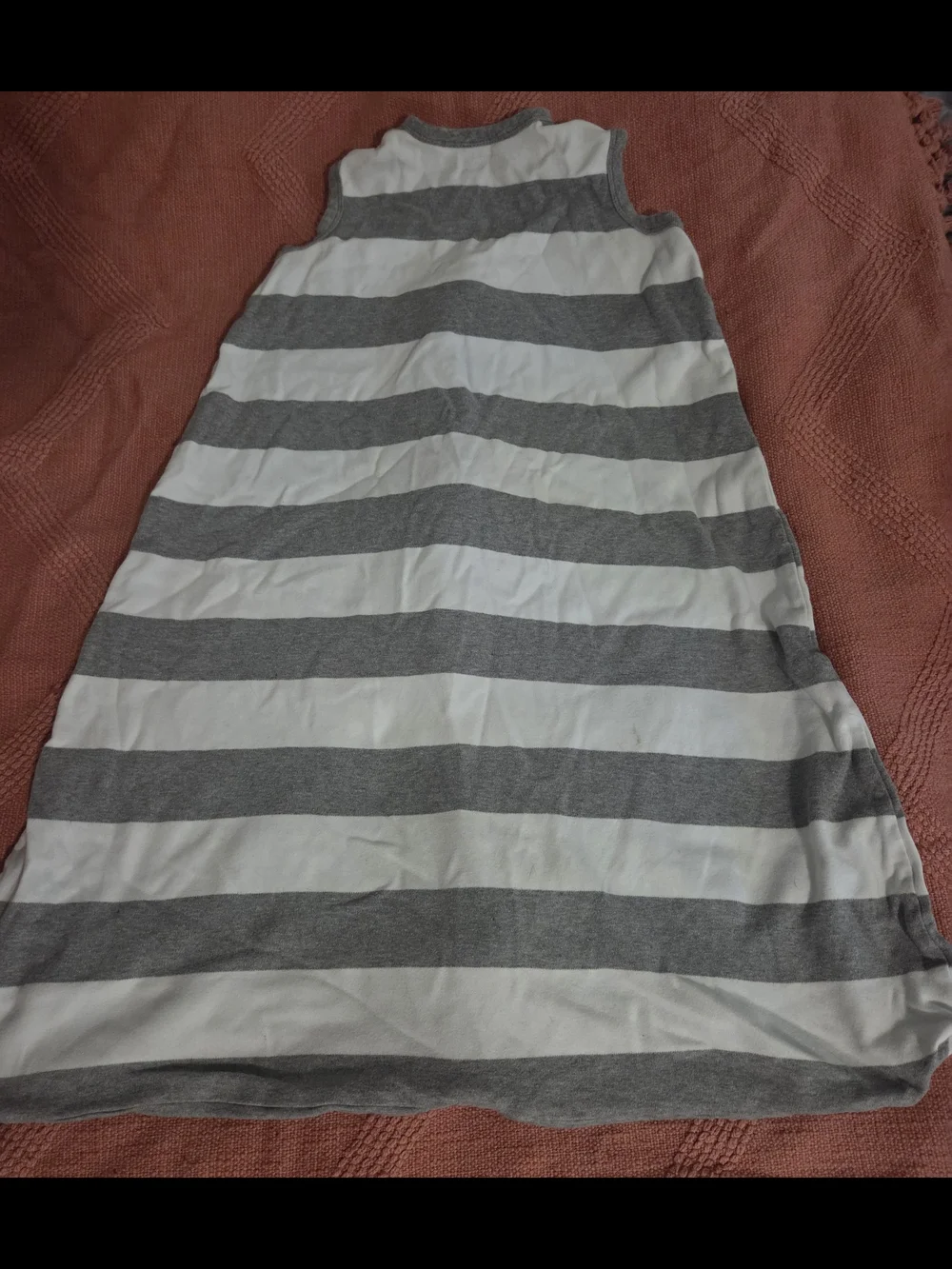 Burt's Bees Grey & White Striped Sleeveless Sleep Sack